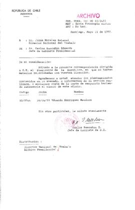 [Oficio  Gab. Pres. Ord. N° 2432 de Jefe de Gabinete Presidencial, remite copia de carta que se indica]