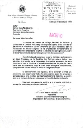 [Solicita patrocinio para realización de Congreso]