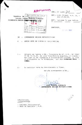 [Se remite fotocopia de oficio n°2800/91]