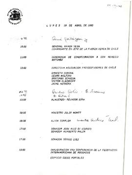 [Agenda] Lunes 19 de abril de 1993
