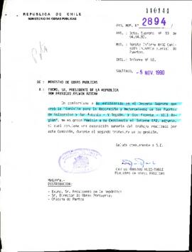 [Oficio N° 2894 de Ministro de Obras Públicas, remite informe Nº 2 de Comisión Interministerial d...