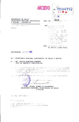 [Oficio de la Secretaria Regional Ministerial de Salud de Valparaíso referente a solicitud ciudadana]