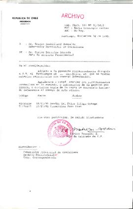 [Envío fotocopias cartas a Sr. Sergio Roubillard González Gobernador Provincial de Cordillera]