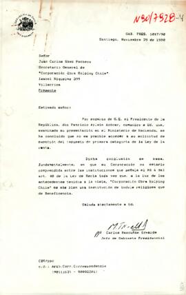 [Carta de Presidencia dirigida a Corporación Obra Kolping Chile]