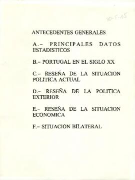 Antecedentes Generales de Portugal