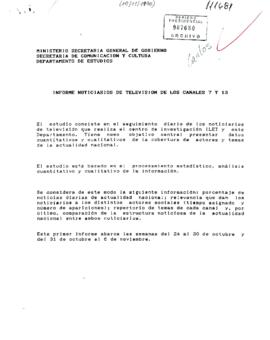 Informe Noticiarios de Televisión de los Canales 7 y 13