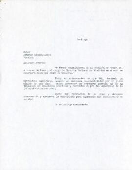 [Carta de Renuncia del Director Nacional de Vialidad]