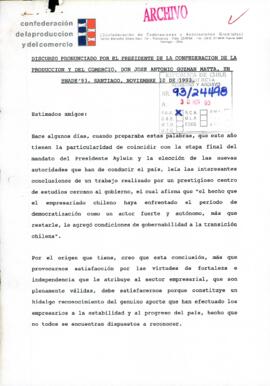 [Discurso pronunciado por el Presidente de la Confederación de la Producción y del Comercio, en Enade'93]