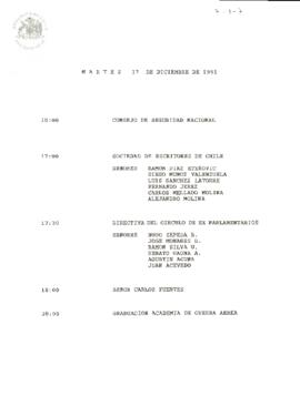 Programa lunes 17 de diciembre de 1991