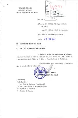 [Carta del Intendente de la Región del Maule dirigida al Jefe de Gabinete Presidencial, referente...