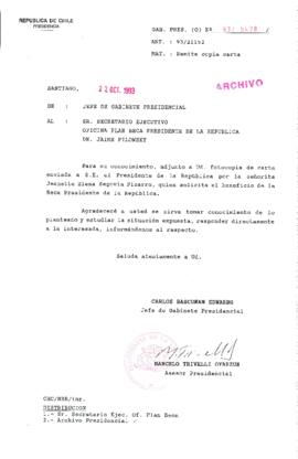 [Oficio Gab. Pres. Ord. N° 5428 de Jefe de Gabinete Presidencial, remite copia de carta que se indica]