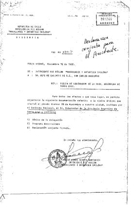 [Documentación referida a la Visita Oficial del Presidente de la República Argentina a Punta Aren...
