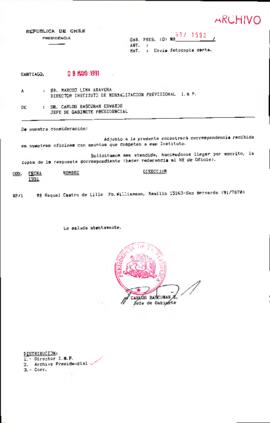 [Se remite fotocopia correspondencia a Director de Instituto de Normalización Previsional]