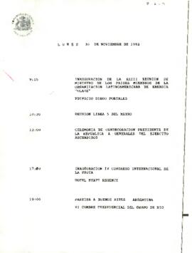 Programa Lunes 30 de Noviembre de 1992.