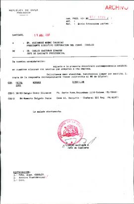 [Se adjunta correspondencia a Presidente Ejecutivo de CODELCO]