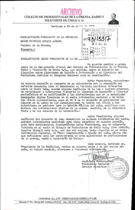 [Carta del Colegio de Profesionales de la Prensa, Radio y Televisión A.G.]