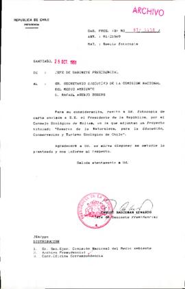 [Oficio del Jefe de Gabinete Presidencial dirigido al Secretario Ejecutivo de la Comisión Nacional de Medio Ambiente]