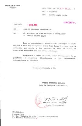 [Oficio Gab. Pres. Ord. N° 6404 de Jefe de Gabinete Presidencial, remite copia de carta que se in...