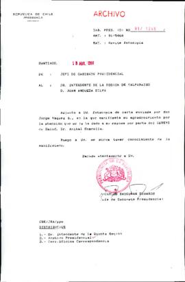 [Se adjunta correspondencia a Intendente Región de Valparaíso]