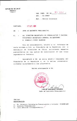 [Remite fotocopia de carta que se indica a Director Sec. Comunicación y Cultura]