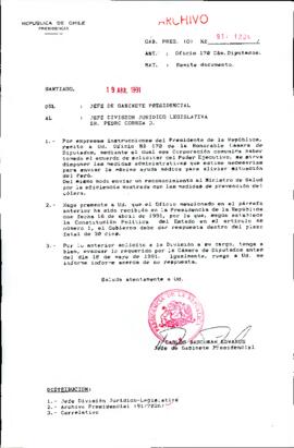 [Se remite Oficio No. 170 a Jefe División Jurídico Legislativa]