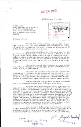 [Carta en agradecimiento por respuesta del Presidente]