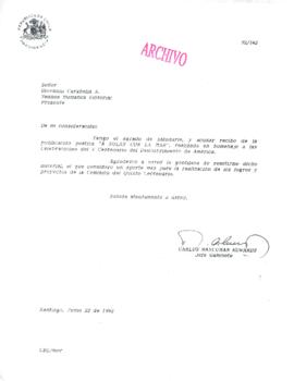 [Carta del Jefe de Gabinete de la Presidencia a Sr. Giovanni Cabrera]