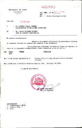 [Se remite fotocopia de correspondencia a Subsecretario de Relaciones Exteriores]