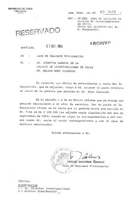 [Oficio Gab. Pres. Ord. N° 5429 de Jefe de Gabinete Presidencial, remite copia de solicitud]