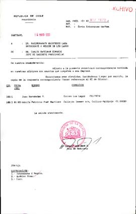 [Se remite fotocopia correspondencia a Intendente X Región de los Lagos]