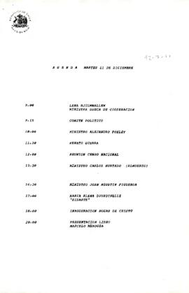 Agenda del 11 de Diciembre de 1990