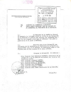 [Director de Ceremonial y Protocolo solicita audiencia para Delegación de la Comisión de Asuntos del Interior del Bindestag Alemán]