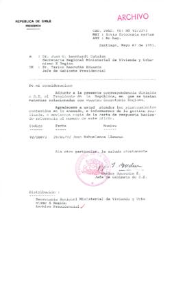 [Oficio Ord. N° 2273 de Jefe de Gabinete Presidencial, remite copia de carta]