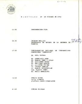 Programa Miércoles 28 de Octubre de 1992.