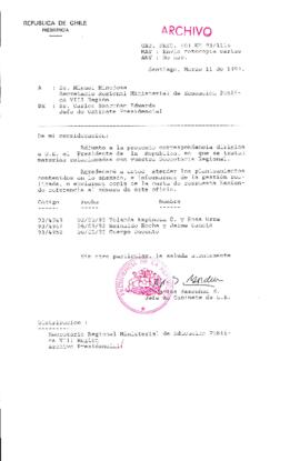 [Oficio  Gab. Pres. Ord. N° 1115 de Jefe de Gabinete Presidencial, remite copia de carta que se indica]