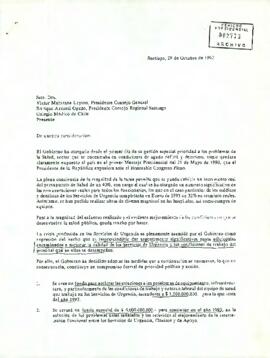 [Carta de Ministros al Presidente del Colegio Médico de Chile (Nacional y RM)]