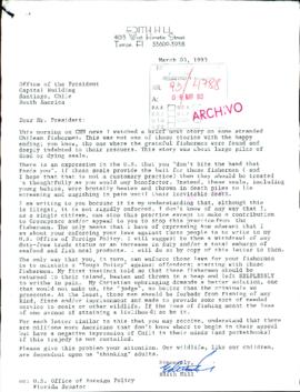 [Carta de ciudadana norteamericana contra matanza de ballenas en Chile]