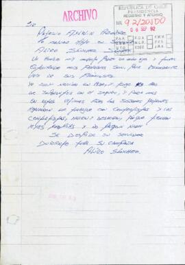 [Carta de Aliro Sánchez]
