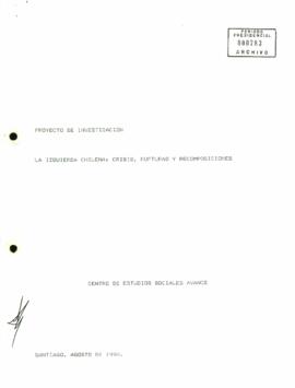 Proyecto de Investigación: La Izquierda Chilena: Crisis, Rupturas y Recomposiciones