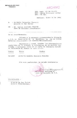 [Oficio  Gab. Pres. Ord. N° 0379 de Jefe de Gabinete Presidencial, remite copia de carta que se indica]