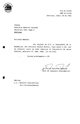 Carta  remitida al Ministerio de Salud Pública