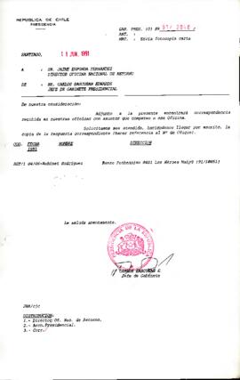 Envía fotocopia carta a Director Oficina Nacional de Retorno.