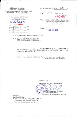 [OF. RESERVADO N° 0905/2 Intendencia Región Metropolitana]