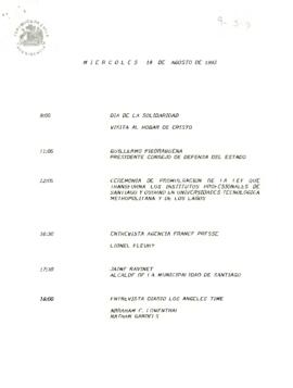 Programa Miércoles 18 de Agosto de 1993.