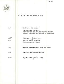 Programa lunes 20 de enero de 1992