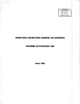 Ministerio Secretaria General de Gobierno informe actividades 1992