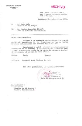 [Oficio Gab. Pres. Ord. N° 6031 de Jefe de Gabinete Presidencial, remite copia de carta que se indica]