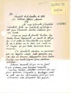 Carta desde el Comité de Allegados Nueva Esperanza, Sector Bonilla, Antofagasta, dirigida al Presidente de la República Don Patricio Aylwin Azócar