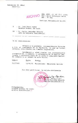 [Remite fotocopia de carta que se indica a Gerente General de CORFO]