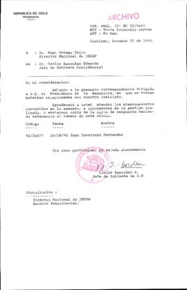 [Oficio Ord. N° 5457 de Jefe de Gabinete Presidencial, remite copia de carta]